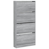 Armoire à chaussures Vidaxl avec 4 tiroirs pliants 80x21x163,5 cm Gray Sonoma