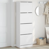 Armoire à chaussures Vidaxl avec 4 tiroirs pliants 60x34x187,5 cm blanc