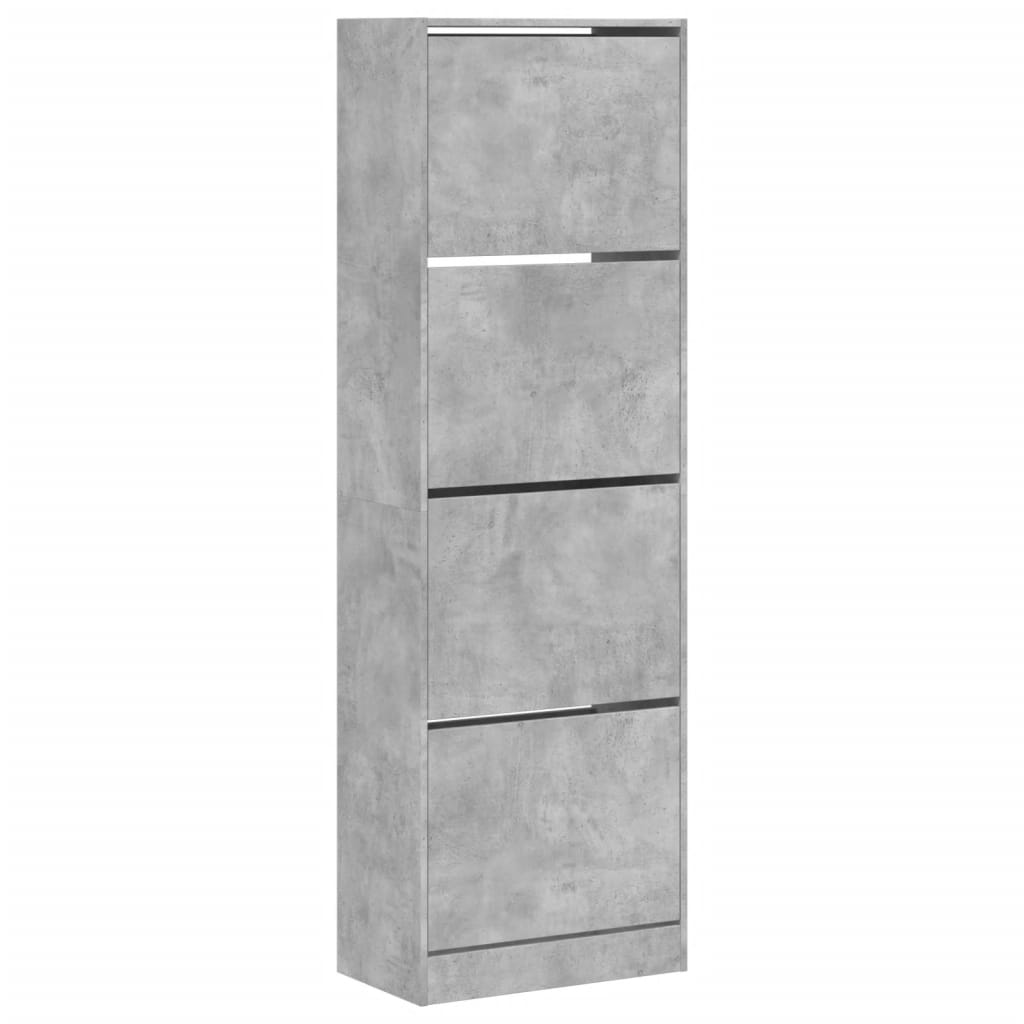 Vidaxl shoe cabinet with 4 folding drawers 60x34x187.5 cm concrete price