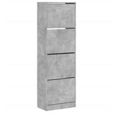 Vidaxl shoe cabinet with 4 folding drawers 60x34x187.5 cm concrete price