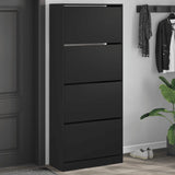 Armoire à chaussures Vidaxl avec 4 tiroirs pliants 80x34x187,5 cm noir