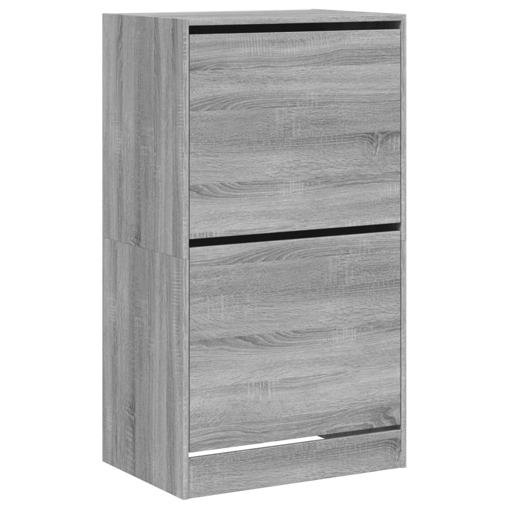 Armoire à chaussures Vidaxl avec 2 tiroirs pliants 60x42x108 cm Gray Sonoma