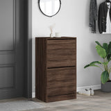 VidaXL shoe cabinet with 2 folding drawers 60x42x108 cm brown oak color