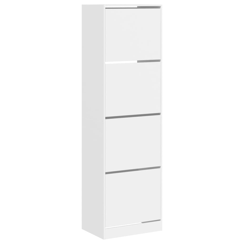 Gabinete de zapatos Vidaxl con 4 cajones plegables 60x42x204 cm blanco