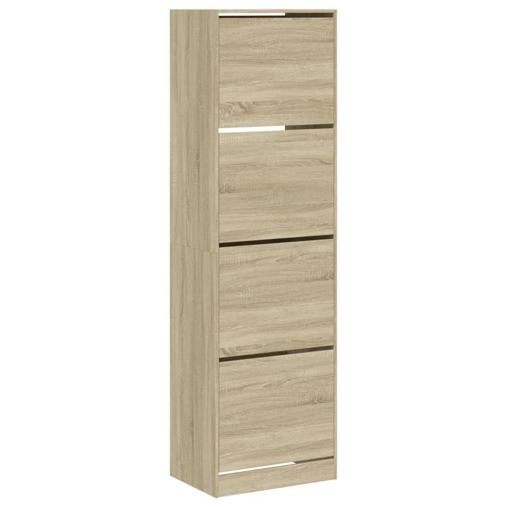 Armoire à chaussures Vidaxl avec 4 tiroirs pliants 60x42x204 cm sonoma chêne coloré