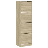 Vidaxl Shoe Cabinet med 4 foldede skuffer 60x42x204 cm sonoma eg farvet