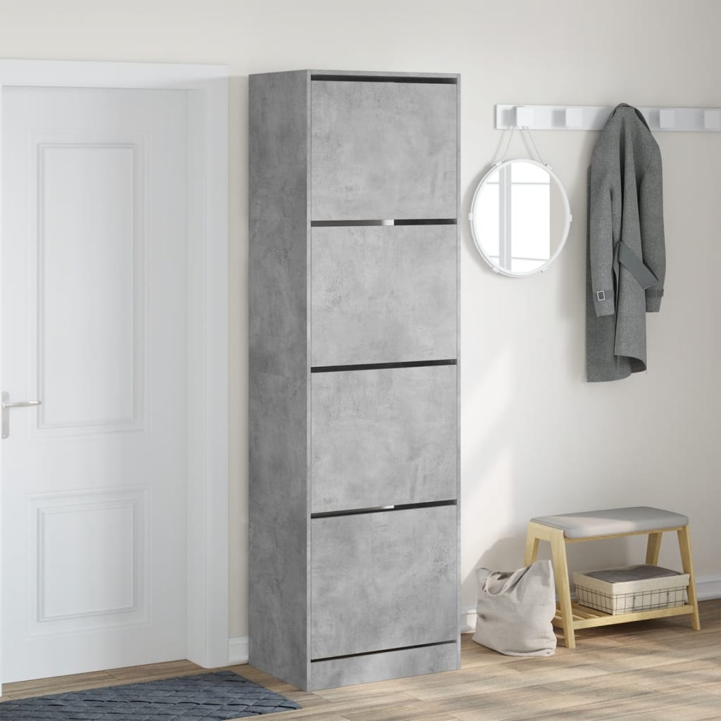 VidaXL shoe cabinet with 4 folding drawers 60x42x204 cm concrete price