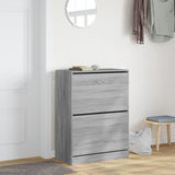 Armoire à chaussures Vidaxl avec 2 tiroirs pliants 80x42x108 cm Gray Sonoma