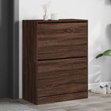 VidaXL shoe cabinet with 2 folding drawers 80x42x108 cm brown oak color