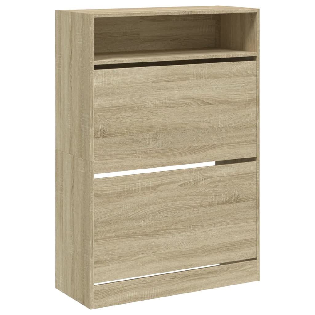 VidaXL shoe cabinet with 2 folding drawers 80x34x116 cm Sonoma oak colored