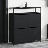 Armoire à chaussures Vidaxl avec 4 tiroirs pliants 100x34x112 cm noir