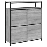 VidaXL Schoenenkast met 4 klaplades 100x34x112 cm grijs sonoma eiken