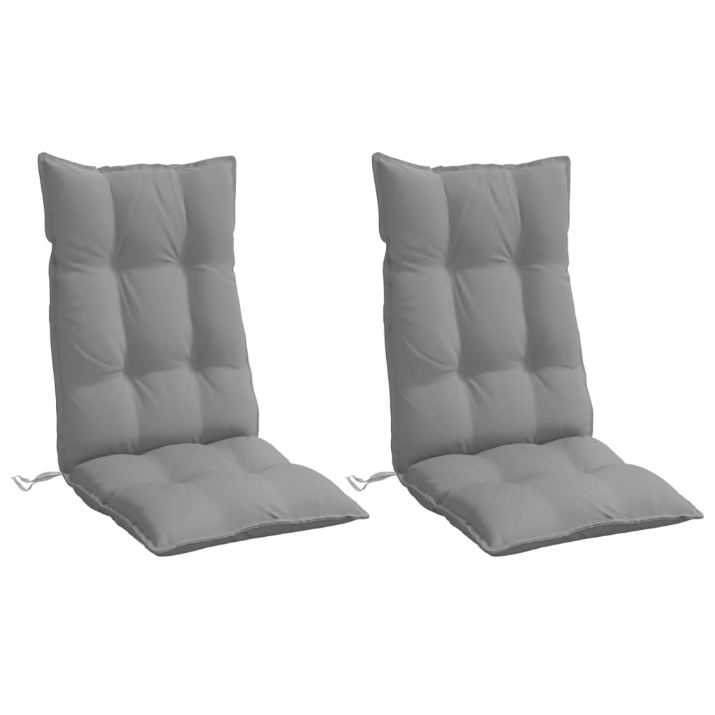 Coussins de chaise vidaxl 2 st haut de dos oxford tissu gris