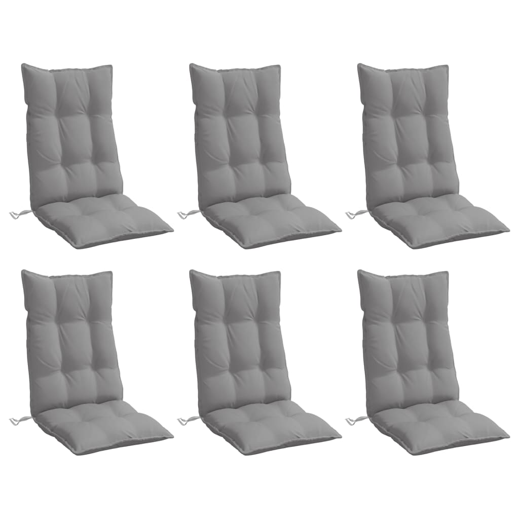 Vidaxl Chair cushions 6 st high back Oxford fabric gray