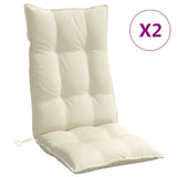 Vidaxl stolputer 2 st High Back Oxford Fabric Crème -farget