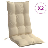 Vidaxl stolputer 2 st High Back Oxford Fabric Beige