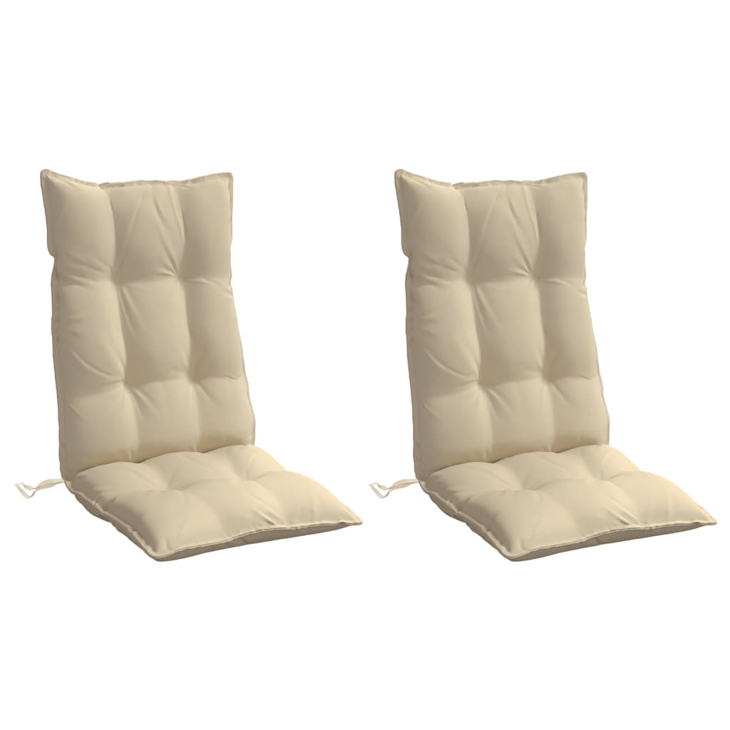 Cojines de silla de Vidaxl en el beige de tela Oxford de 2T de espalda de altura