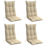 Cojines de silla de Vidaxl 4 st de alto oxford tela beige