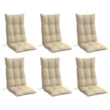 Coussins de chaise vidaxl 6 st haut de dos oxford tissu beige