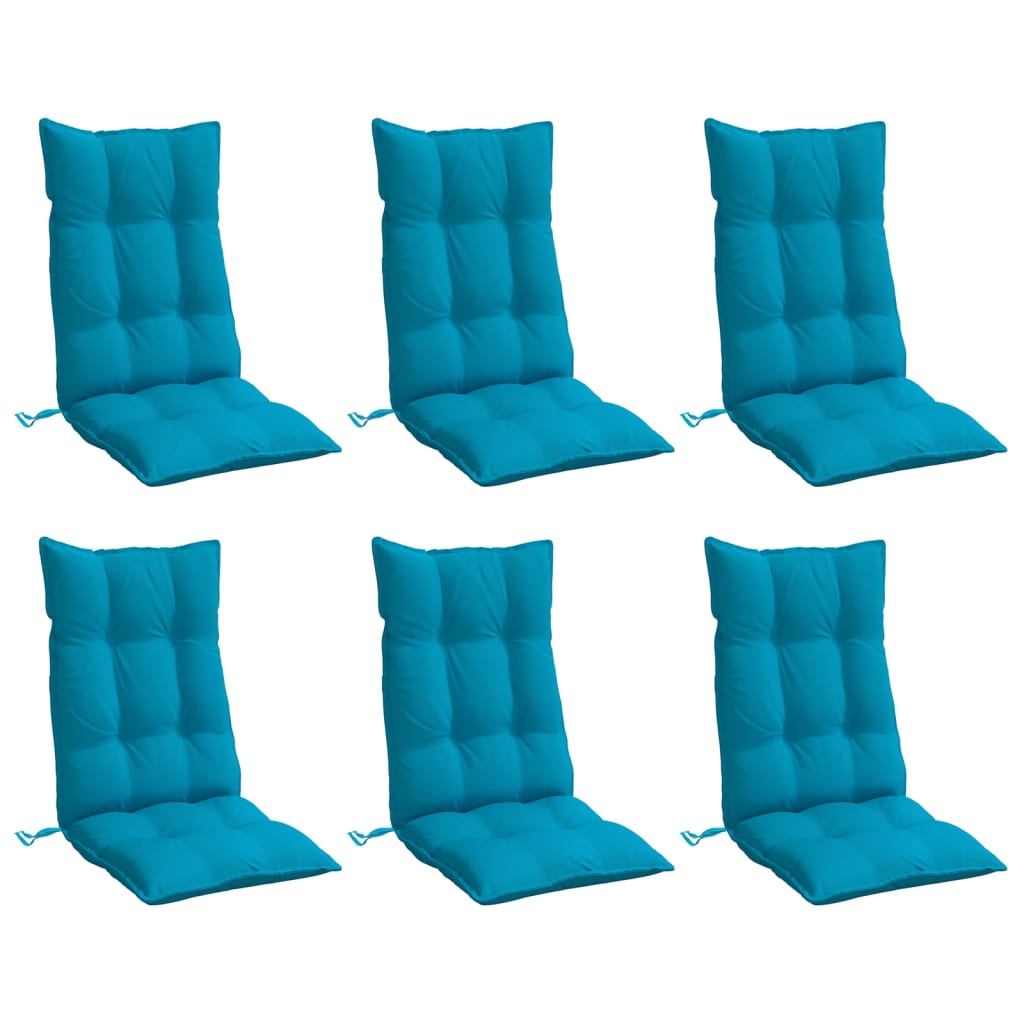 Coussins de chaise vidaxl 6 st haut de dos oxford tissu bleu clair