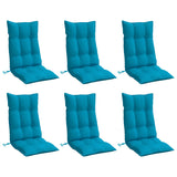 Coussins de chaise vidaxl 6 st haut de dos oxford tissu bleu clair