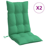 Coussins de chaise vidaxl 2 st haut de dos oxford tissu vert