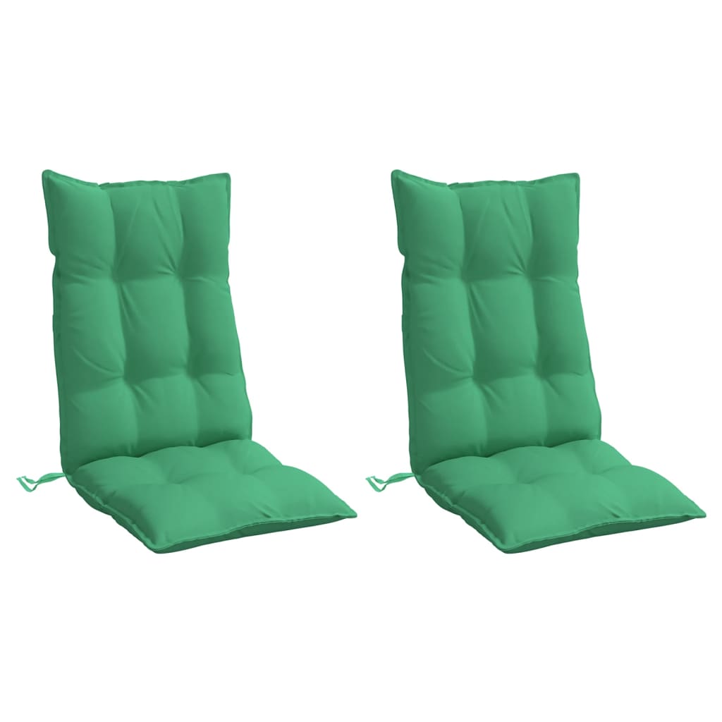 Coussins de chaise vidaxl 2 st haut de dos oxford tissu vert