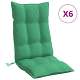 Cojines de silla de Vidaxl 6 st de alto oxford tela verde