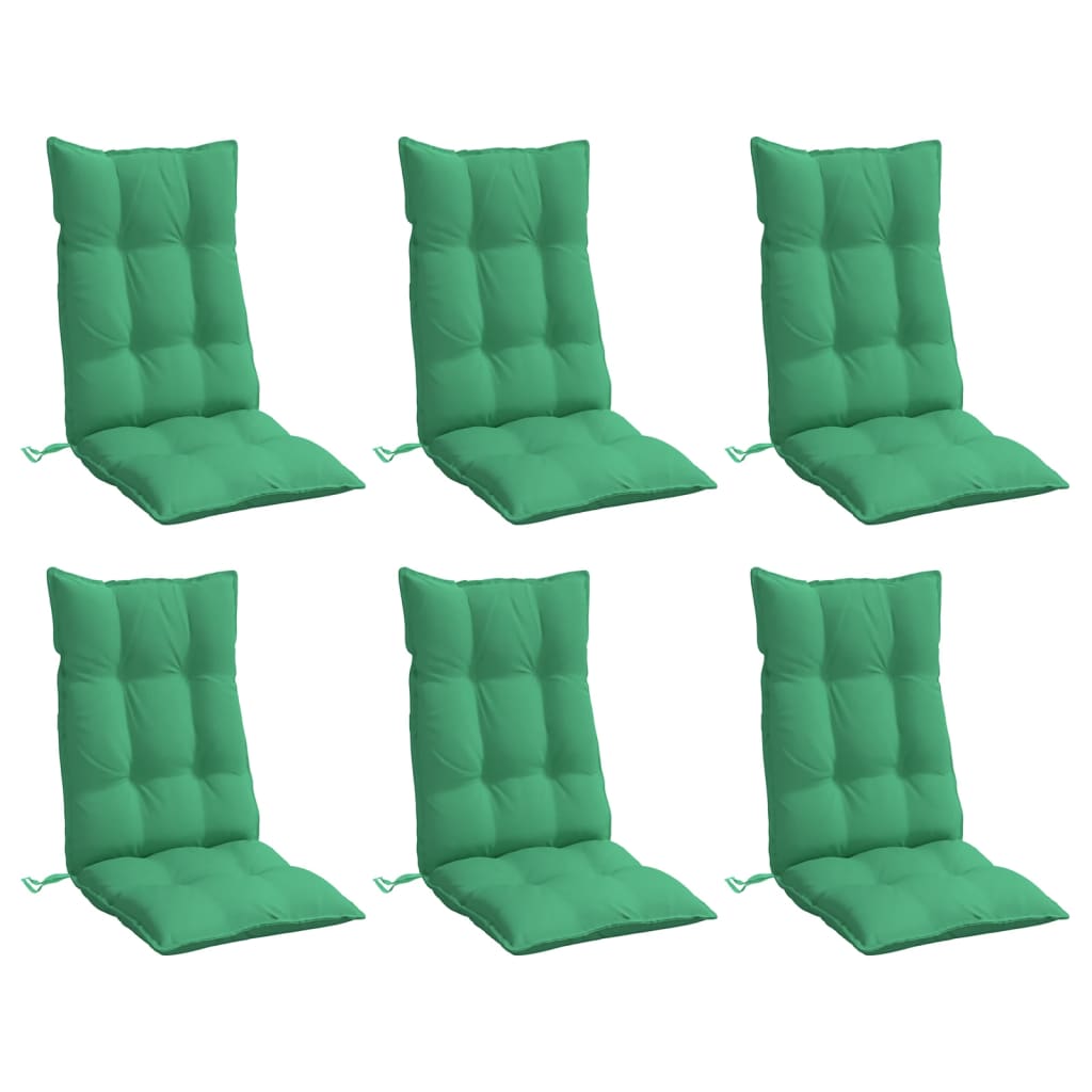 Coussins de chaise vidaxl 6 st haut de dos oxford tissu vert