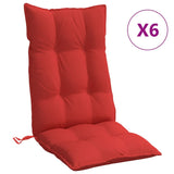 Cojines de silla Vidaxl 6 st de alto oxford tela rojo