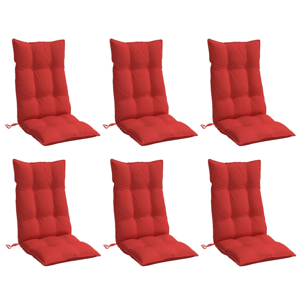 Cojines de silla Vidaxl 6 st de alto oxford tela rojo