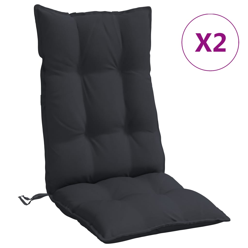 Coussins de chaise vidaxl 2 st haut de dos oxford tissu noir