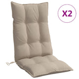 Coussins de chaise vidaxl 2 st haut de dos oxford tissu taupe