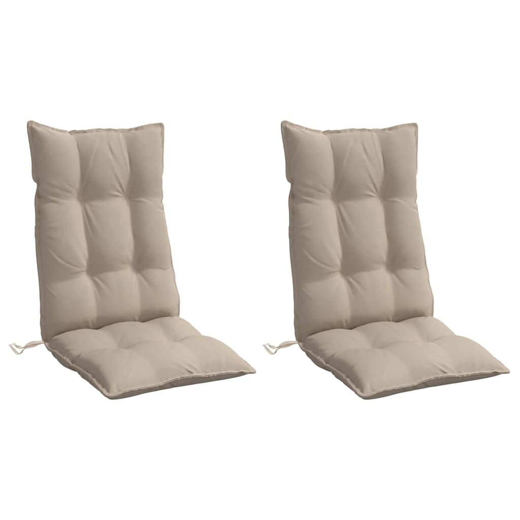 Coussins de chaise vidaxl 2 st haut de dos oxford tissu taupe