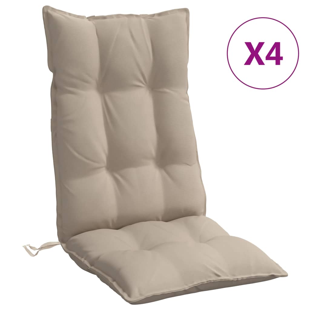 Coussins de chaise vidaxl 4 st haut de dos oxford tissu taupe