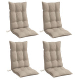 Vidaxl stoelkussens 4 st hoge rug oxford stof taupe