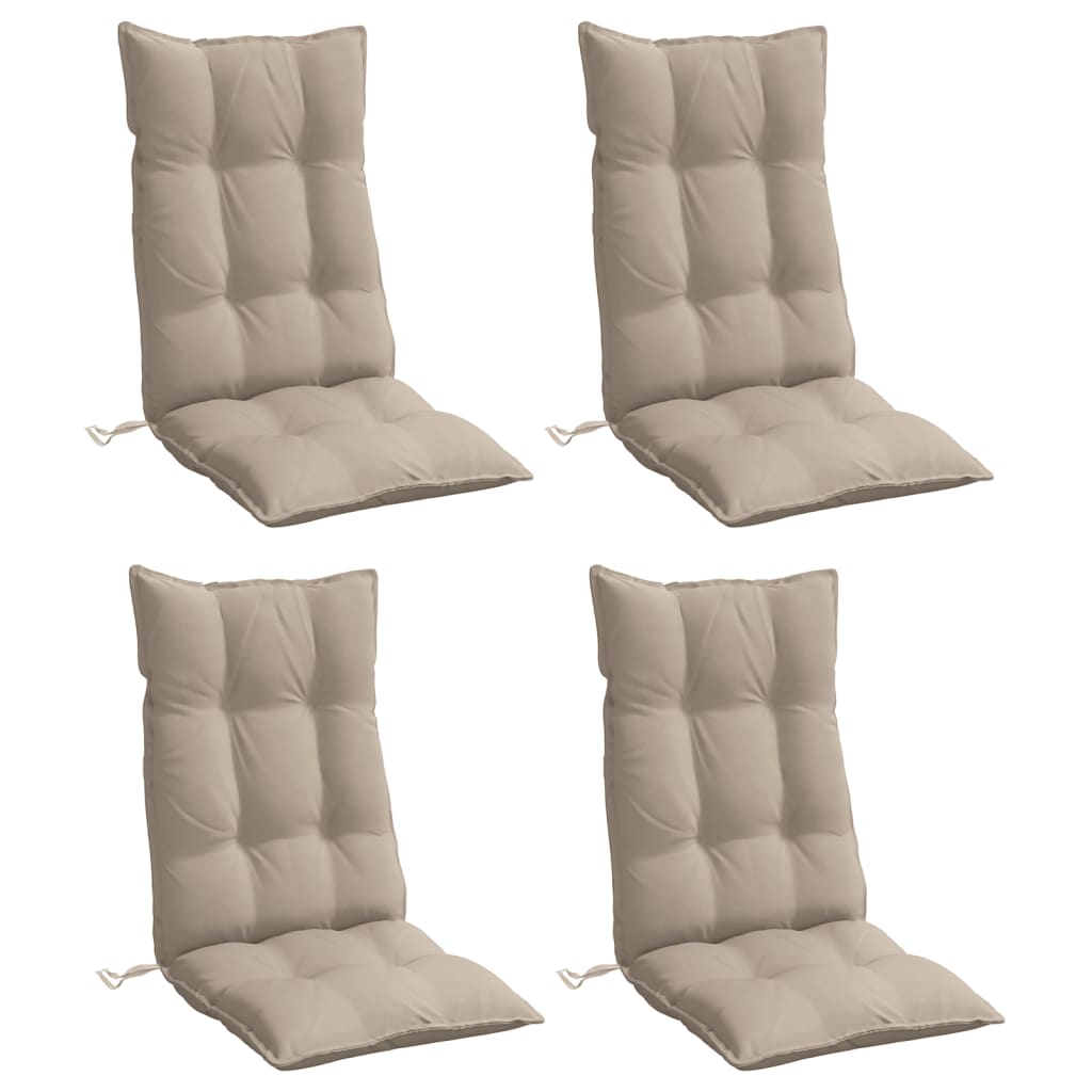 Coussins de chaise vidaxl 4 st haut de dos oxford tissu taupe