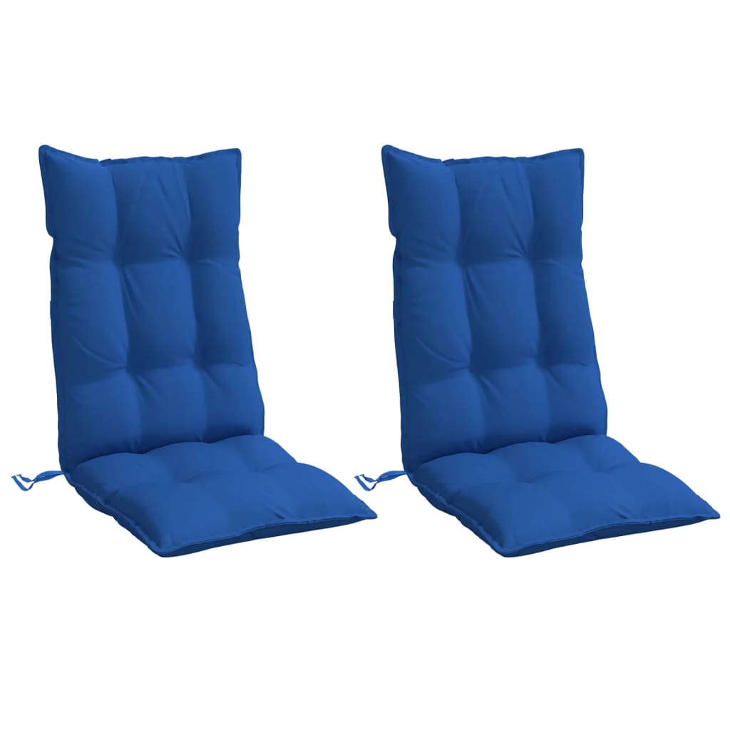 Coussins de chaise vidaxl 2 st haut de dos oxford tissu royal bleu