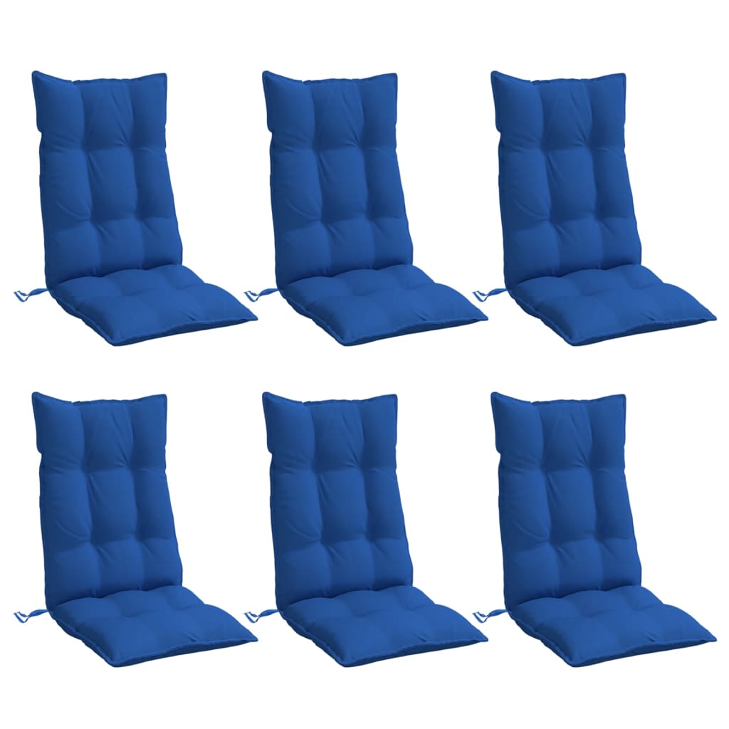 Coussins de chaise vidaxl 6 st haut de dos oxford tissu royal bleu