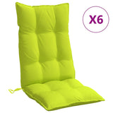 Vidaxl Chair cushions 6 st high back Oxford fabric bright green