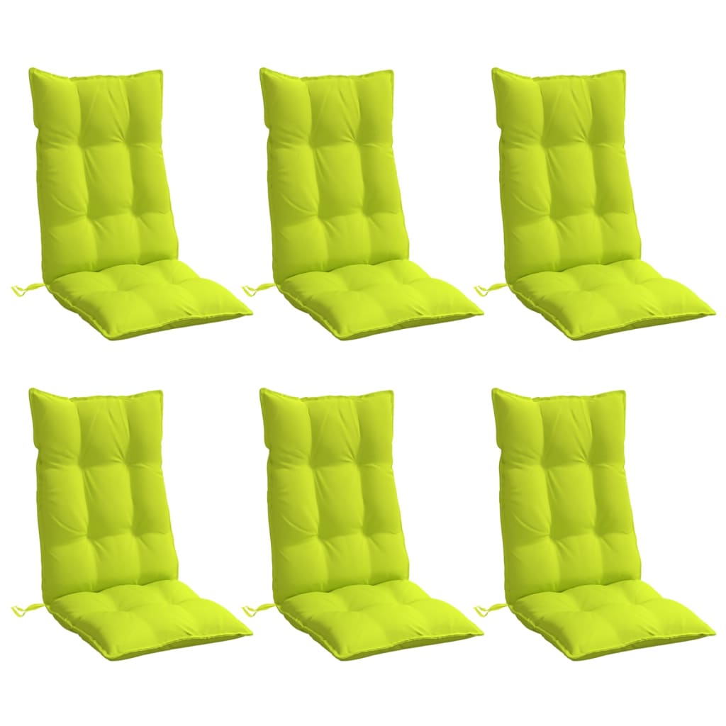 Vidaxl Chair cushions 6 st high back Oxford fabric bright green