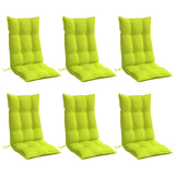 Cojines de silla Vidaxl 6 st de alto oxford tela verde brillante