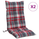 Coussins de chaise vidaxl 2 st du dossier haut de dos en diamant oxford tissu rouge