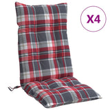 Vidaxl Chair cushions 4 st high back window pattern Oxford fabric red