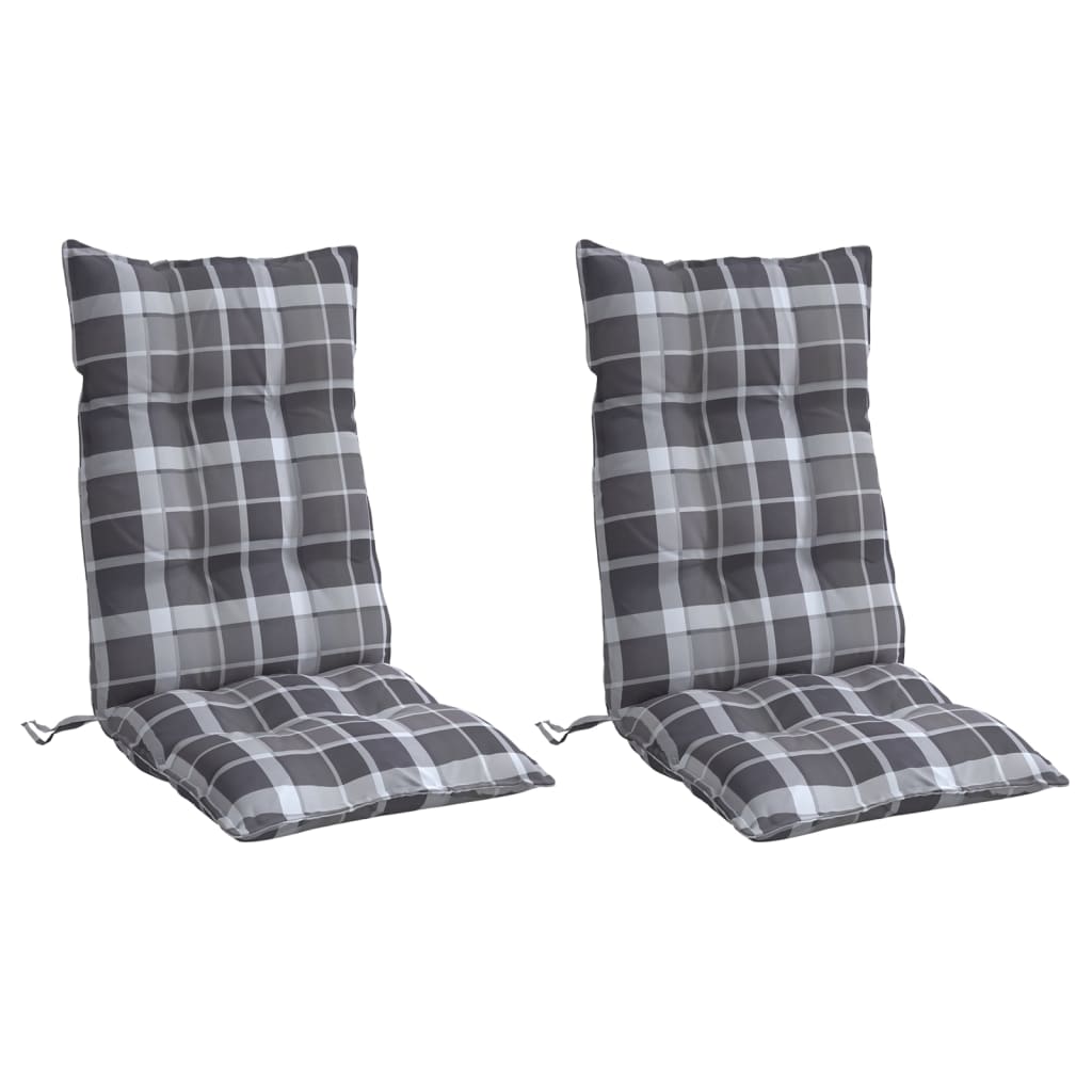 Vidaxl chair cushions 2 st high back diamond pattern Oxford fabric gray