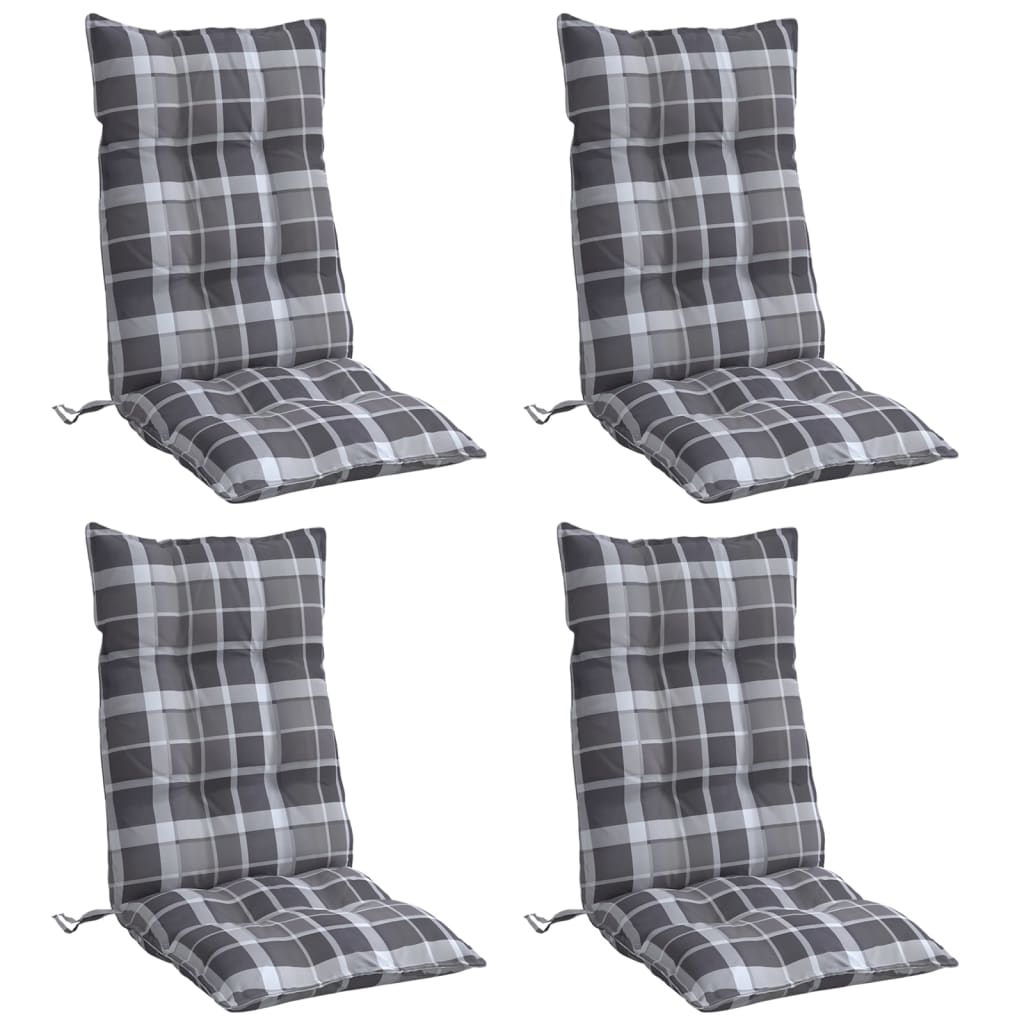 Coussins de chaise vidaxl 4 st haut de dossier de diamant de dos oxford tissu gris