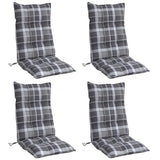 Coussins de chaise vidaxl 4 st haut de dossier de diamant de dos oxford tissu gris