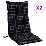 Coussins de chaise vidaxl 2 st motif de fenêtre arrière haute oxford tissu noir