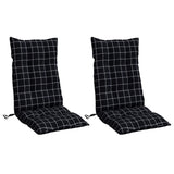 Coussins de chaise vidaxl 2 st motif de fenêtre arrière haute oxford tissu noir