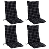 Coussins de chaise vidaxl 4 st haut de dossier de diamant de dos oxford tissu noir